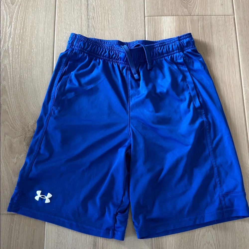 Under Armour Boys Navy & Blue Performance Shorts Size Large - Picture 6 of 9